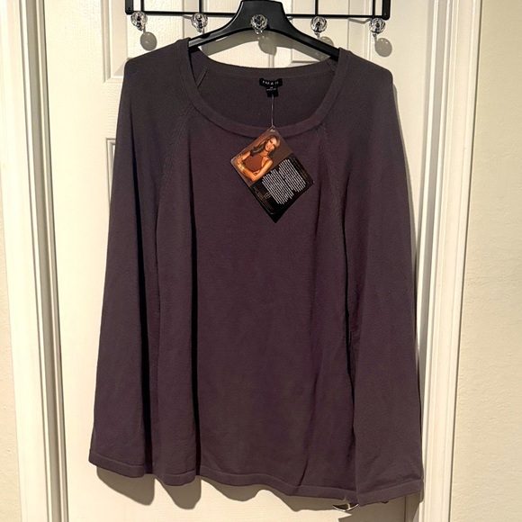 Iman Charcoal Gray Shaw Sweater Shrug Top Plus Sz 3X Flowy Chic NWT - Picture 1 of 5